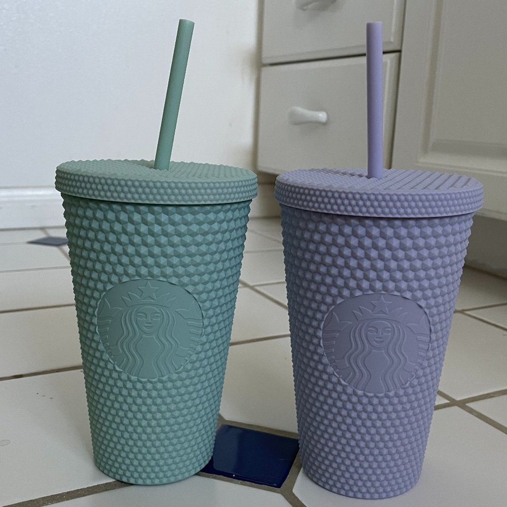 NWT Starbucks Grande Mint & Lilac Bling Cold Cup